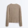 Rib Knit Jacket with Side Tie Fastening Rib Knit Jacket with Side Tie Fastening