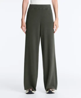 Rib Knit Straight-Leg Trousers