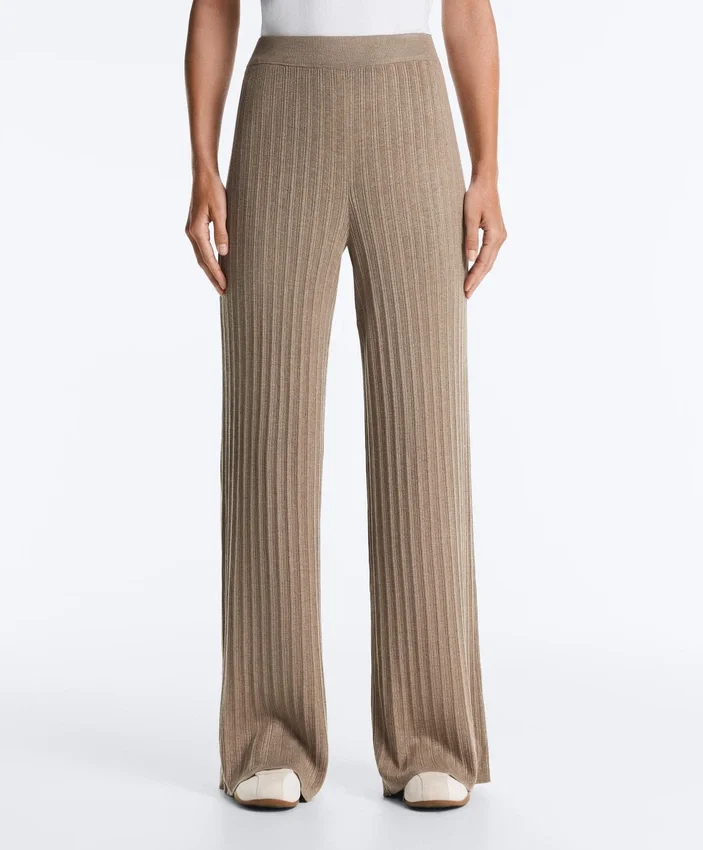 Rib-Knit Straight-Leg Trousers Rib-Knit Straight-Leg Trousers