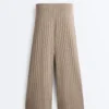 Rib-Knit Straight-Leg Trousers Rib-Knit Straight-Leg Trousers