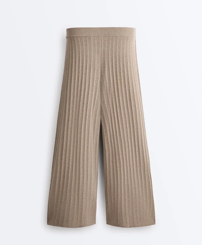 Rib-Knit Straight-Leg Trousers Rib-Knit Straight-Leg Trousers