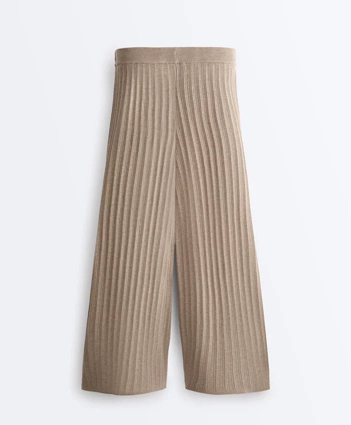 Rib-Knit Straight-Leg Trousers Rib-Knit Straight-Leg Trousers