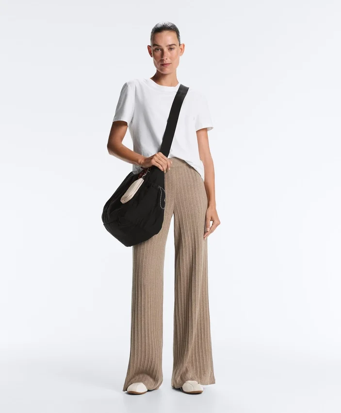 Rib-Knit Straight-Leg Trousers Rib-Knit Straight-Leg Trousers