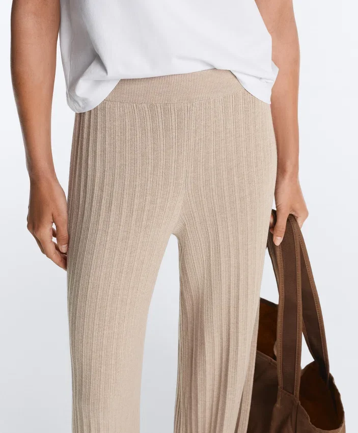 Rib-Knit Straight-Leg Trousers Rib-Knit Straight-Leg Trousers