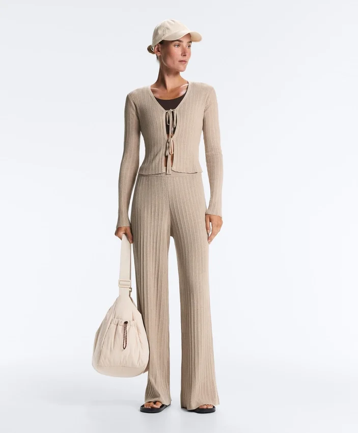 Rib-Knit Straight-Leg Trousers Rib-Knit Straight-Leg Trousers