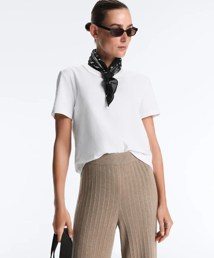 Rib-Knit Straight-Leg Trousers Rib-Knit Straight-Leg Trousers