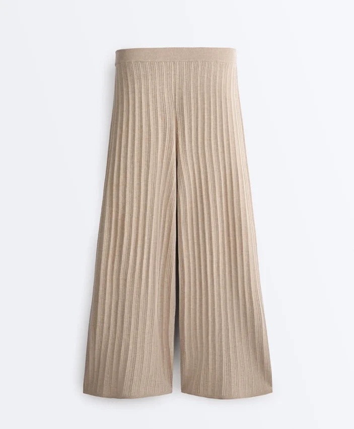 Rib-Knit Straight-Leg Trousers Rib-Knit Straight-Leg Trousers