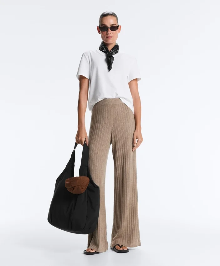 Rib-Knit Straight-Leg Trousers Rib-Knit Straight-Leg Trousers