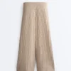 Rib-Knit Straight-Leg Trousers Rib-Knit Straight-Leg Trousers