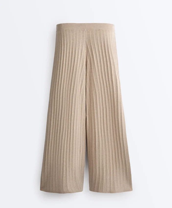 Rib-Knit Straight-Leg Trousers Rib-Knit Straight-Leg Trousers