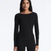 Rib Modal Blend Boat Neck T-Shirt Rib Modal Blend Boat Neck T-Shirt