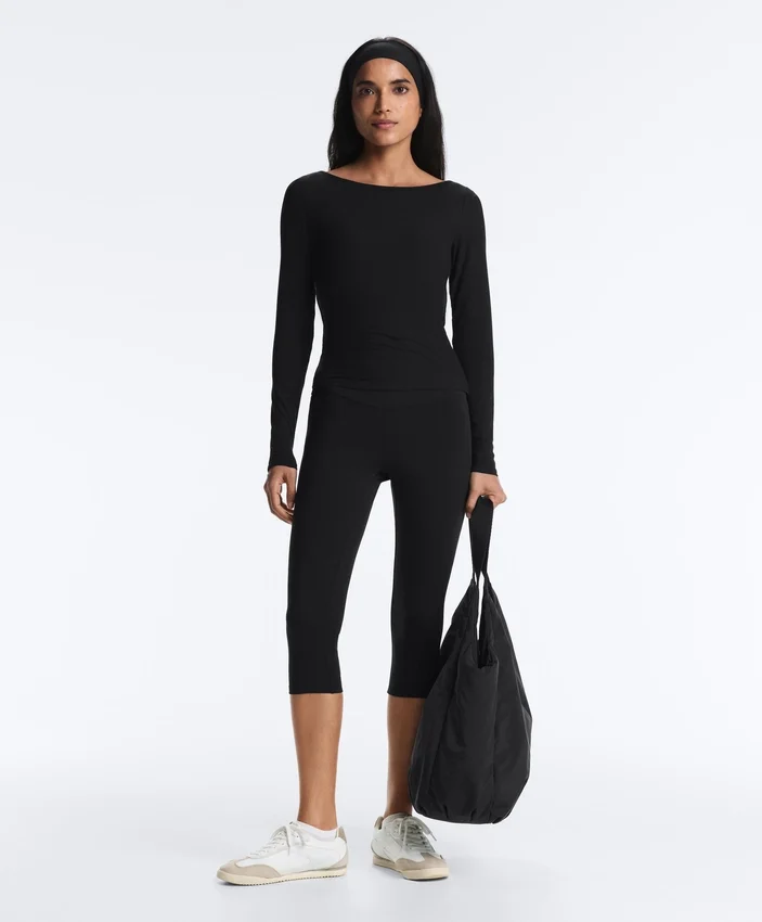 Rib Modal Blend Boat Neck T-Shirt Rib Modal Blend Boat Neck T-Shirt