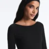 Rib Modal Blend Boat Neck T-Shirt Rib Modal Blend Boat Neck T-Shirt