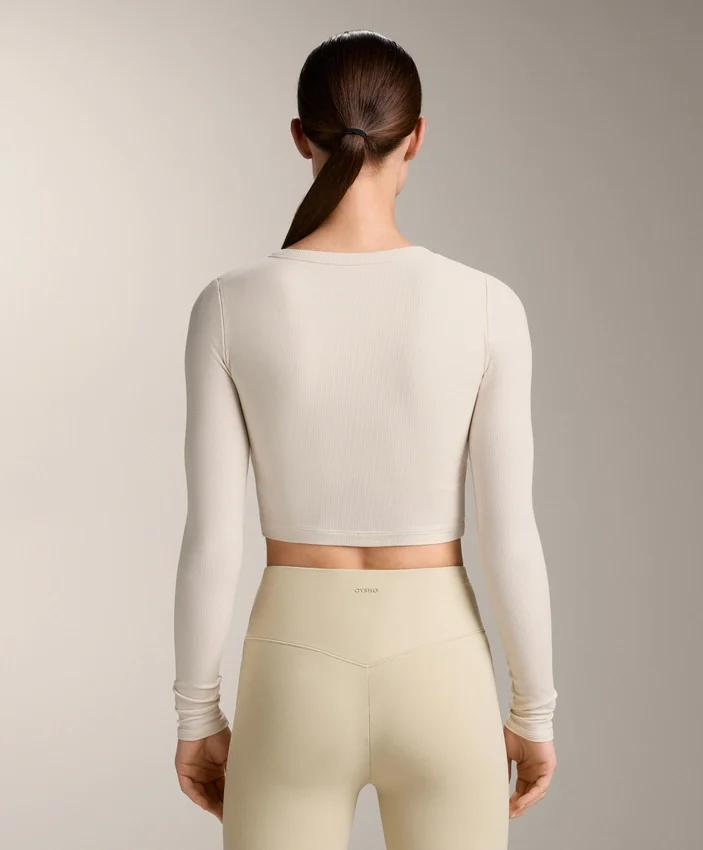Rib Modal Blend Long Sleeve Crossover Tank Top Rib Modal Blend Long Sleeve Crossover Tank Top