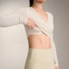 Rib Modal Blend Long Sleeve Crossover Tank Top Rib Modal Blend Long Sleeve Crossover Tank Top