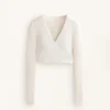 Rib Modal Blend Long Sleeve Crossover Tank Top Rib Modal Blend Long Sleeve Crossover Tank Top