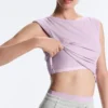 Rib Modal Blend Short Sleeve Tank Top with Curling Detail Rib Modal Blend Short Sleeve Tank Top with Curling Detail