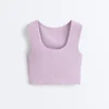 Rib Modal Blend Short Sleeve Tank Top with Curling Detail Rib Modal Blend Short Sleeve Tank Top with Curling Detail