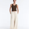 Rib T-Shirt with Wide Straps, Cotton and Modal Rib T-Shirt with Wide Straps, Cotton and Modal