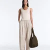 Rib T-Shirt with Wide Straps, Cotton and Modal Rib T-Shirt with Wide Straps, Cotton and Modal