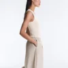 Rib T-Shirt with Wide Straps, Cotton and Modal Rib T-Shirt with Wide Straps, Cotton and Modal