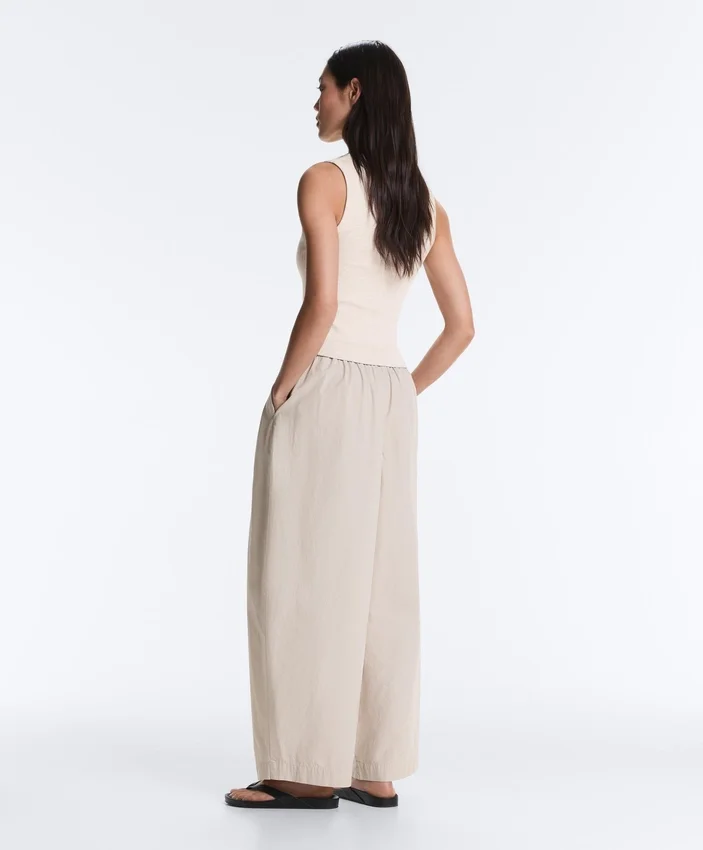 Rib T-Shirt with Wide Straps, Cotton and Modal Rib T-Shirt with Wide Straps, Cotton and Modal