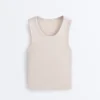 Rib T-Shirt with Wide Straps, Cotton and Modal Rib T-Shirt with Wide Straps, Cotton and Modal