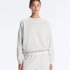 Round Neck Fleece Cotton Blend Marl Sweatshirt Round Neck Fleece Cotton Blend Marl Sweatshirt