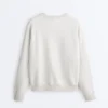 Round Neck Fleece Cotton Blend Marl Sweatshirt Round Neck Fleece Cotton Blend Marl Sweatshirt