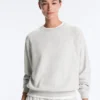 Round Neck Fleece Cotton Blend Marl Sweatshirt Round Neck Fleece Cotton Blend Marl Sweatshirt