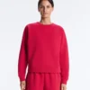 Round Neck Sweatshirt with Piqué Cotton Round Neck Sweatshirt with Piqué Cotton