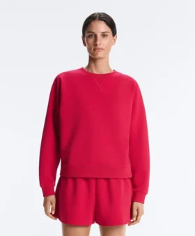 Round Neck Sweatshirt with Piqué Cotton