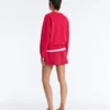 Round Neck Sweatshirt with Piqué Cotton Round Neck Sweatshirt with Piqué Cotton
