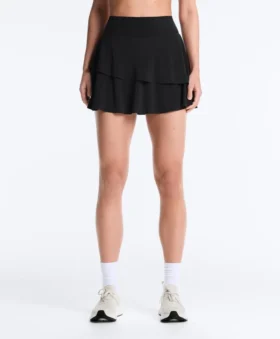 Ruffled High Rise Compressive Mini Skirt