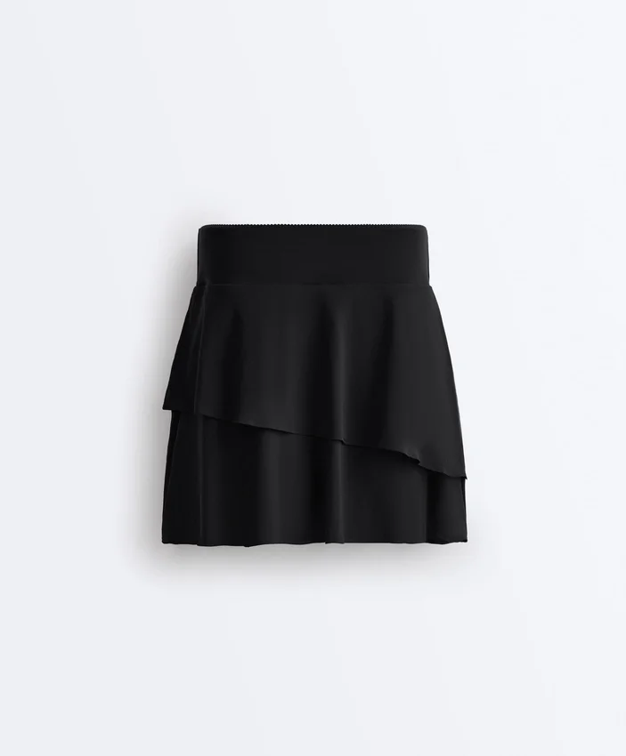 Ruffled High Rise Compressive Mini Skirt Ruffled High Rise Compressive Mini Skirt