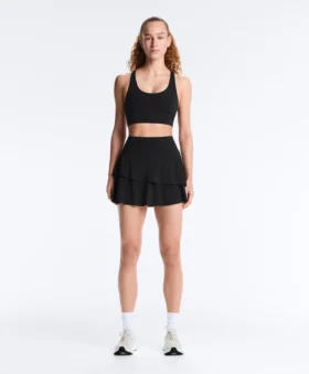 Ruffled High Rise Compressive Mini Skirt