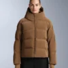 Satin Padded Jacket 80% Down and 20% Feather Minardi Piume Ski Water-Resistant