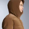 Satin Padded Jacket 80% Down and 20% Feather Minardi Piume Ski Water-Resistant