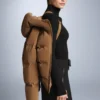 Satin Padded Jacket 80% Down and 20% Feather Minardi Piume Ski Water-Resistant