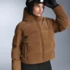 Satin Padded Jacket 80% Down and 20% Feather Minardi Piume Ski Water-Resistant