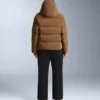Satin Padded Jacket 80% Down and 20% Feather Minardi Piume Ski Water-Resistant