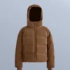 Satin Padded Jacket 80% Down and 20% Feather Minardi Piume Ski Water-Resistant