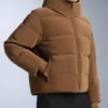 Satin Padded Jacket 80% Down and 20% Feather Minardi Piume Ski Water-Resistant