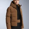 Satin Padded Jacket 80% Down and 20% Feather Minardi Piume Ski Water-Resistant