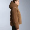 Satin Padded Jacket 80% Down and 20% Feather Minardi Piume Ski Water-Resistant