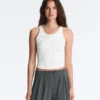 Seamless Sleeveless Smocked T-Shirt Seamless Sleeveless Smocked T-Shirt