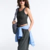 Seamless Sleeveless Smocked T-Shirt Seamless Sleeveless Smocked T-Shirt