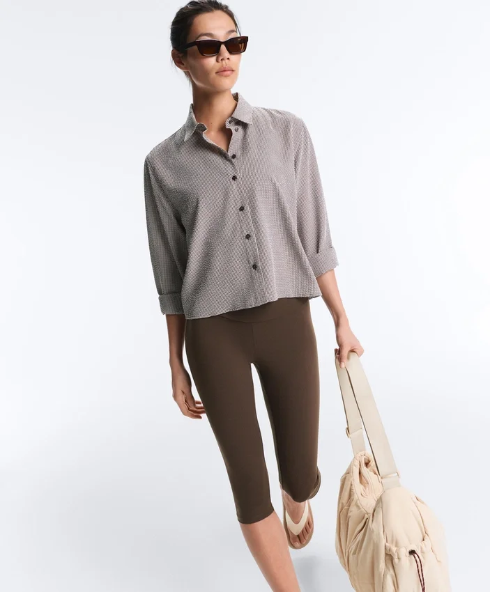 Short Gingham Lyocell Blend Shirt Short Gingham Lyocell Blend Shirt
