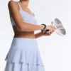 Short High Rise Skirt with Striped Ruffles Short High Rise Skirt with Striped Ruffles