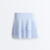 Short High Rise Skirt with Striped Ruffles Short High Rise Skirt with Striped Ruffles